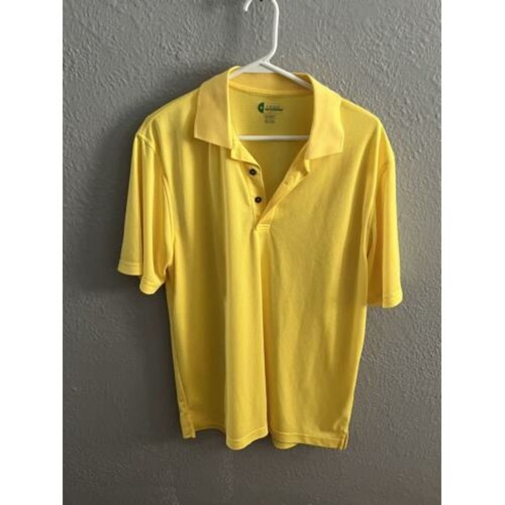 Izod Polo Golf  Shirt Mens Size‎ Medium Yellow Short Sleeve